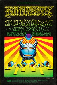 Iron Butterfly Fillmore West Concert Poster Signed by Victor Moscoso (1968)