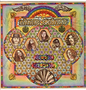 Lynyrd Skynyrd Signed “Second Helping" Album Cover with Ronnie Van Zant! (Beckett)