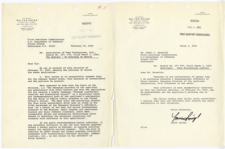 Brian Epstein Signed Original 1964 & 1965 Beatles Trademark Application Archive (Caiazzo)