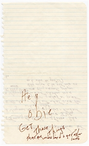 Bruce Springsteen Handwritten Christmas List to Assistant Obie - Referring To Himself As “Boss (Beckett)