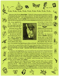 Nirvana Signed Fan Club Letter