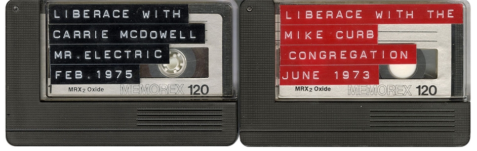 Liberace Original Unreleased 1970's Concert 8 MM Master Video Reels (3) With February 1975 Hilton Las Vegas Concert 120 Minute Audio Tape & June 1973 Concert 120 Minute Audio Tape
