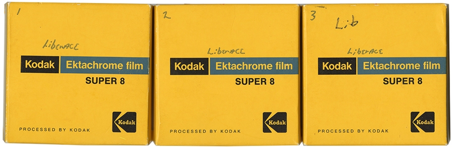Liberace Original Unreleased 1970's Concert 8 MM Master Video Reels (3) With February 1975 Hilton Las Vegas Concert 120 Minute Audio Tape & June 1973 Concert 120 Minute Audio Tape