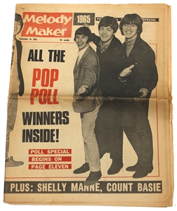 The Beatles 1965 Melody Maker Pop Poll Award For “Ticket to Ride
