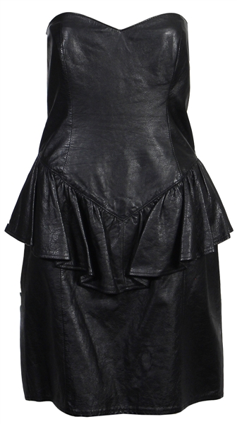 Tina Turner Owned & Worn 1980s Black Leather Dress