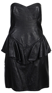 Tina Turner Owned & Worn 1980s Black Leather Dress