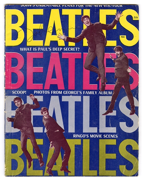 John Lennon Signed “Beatles" Magazine (REAL)
