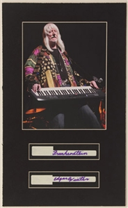 Edgar Winter Signed Piano Keys With Photograph