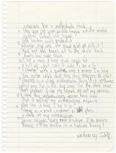 Tupac Shakur “Thug 4 Life" Handwritten & Signed Lyrics (Big Syke Collection)