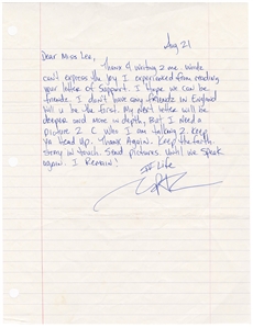 Tupac Shakur Signed & Handwritten “First Friend in England" Letter (JSA)