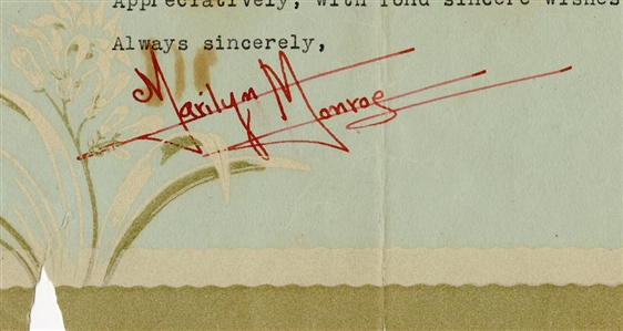 Marilyn Monroe Secretarial Signed July 20th, 1951 Letter To Army