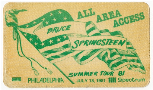 Bruce Springsteen All Access Backstage Pass For 7/18/1981 Concert