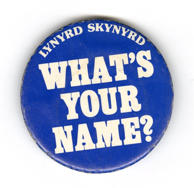 Lynyrd Skynyrd “Whats Your Name" Vintage Pin