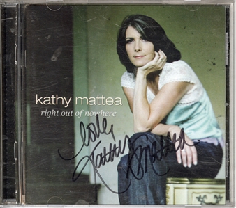 Kathy Mattea Signed "Right Out Of Nowhere" CD Cover