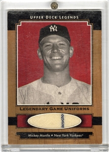 2001 Upper Deck Legends Legendary Game Jersey #JMM Mickey Mantle Uniform SP /245