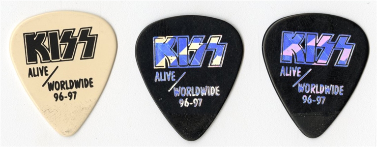 KISS Gene Simmons, Ace Frehley & Paul Stanley Issued 1996/1997 Worldwide Tour Guitar Picks