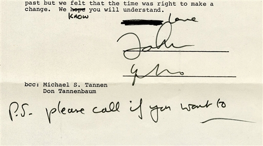 John Lennon 1976 Typed & Signed Letter With Annotations Firing His Old Lawyer (REAL)