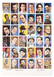 Jesse Crumb and Erica Detlefsen Signed “Beat Characters" Uncut “Artist Proof" Trading Card Sheet