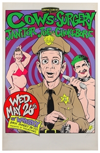 Coop Signed Andy Griffith Show Cows/Surgery/Janitor Joe/Chokebore Limited Edition Poster