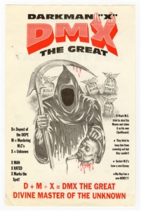 DMX “Dark Man X - DMX The Great" Original Flyer Circa 1994