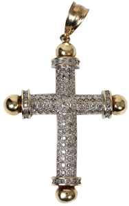 Tupac Shakur Owned & Worn Diamond Cross Pendant