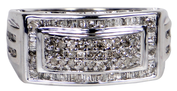 Tupac Shakur Owned & Worn White Gold & Diamond Ring